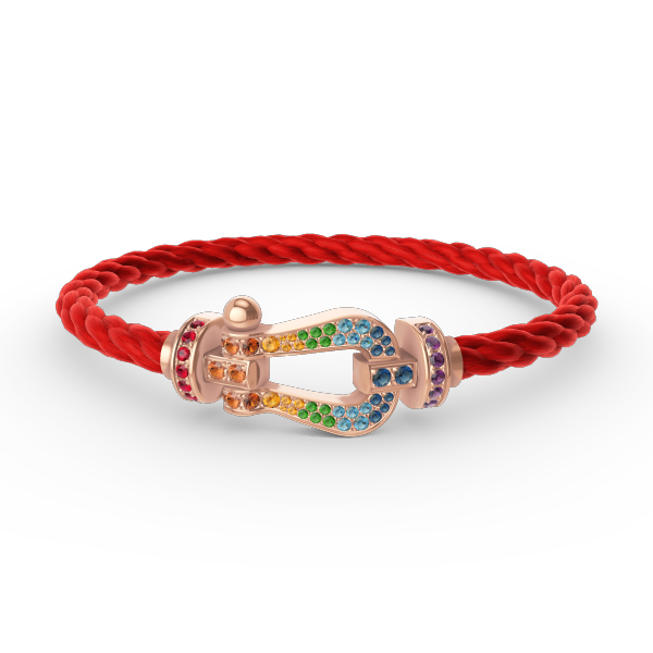 [MIRA]FORCE LARGE HORSESHOE  COLORED DIAMOND BRACELET ROSE GOLD