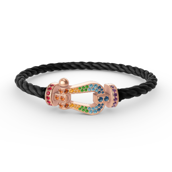 [MIRA]FORCE LARGE HORSESHOE  COLORED DIAMOND BRACELET ROSE GOLD