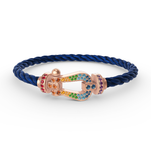 [MIRA]FORCE LARGE HORSESHOE  COLORED DIAMOND BRACELET ROSE GOLD