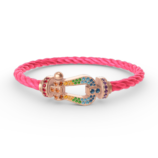 [MIRA]FORCE LARGE HORSESHOE  COLORED DIAMOND BRACELET ROSE GOLD