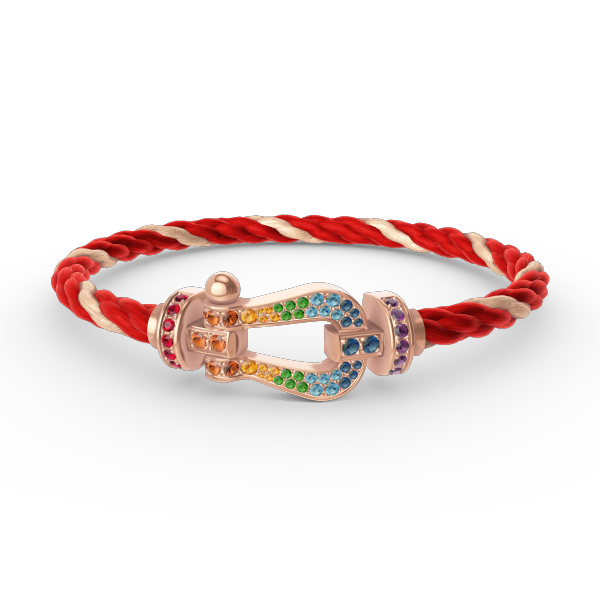 [MIRA]FORCE LARGE HORSESHOE  COLORED DIAMOND BRACELET ROSE GOLD