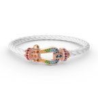 [MIRA]FORCE LARGE HORSESHOE  COLORED DIAMOND BRACELET ROSE GOLD