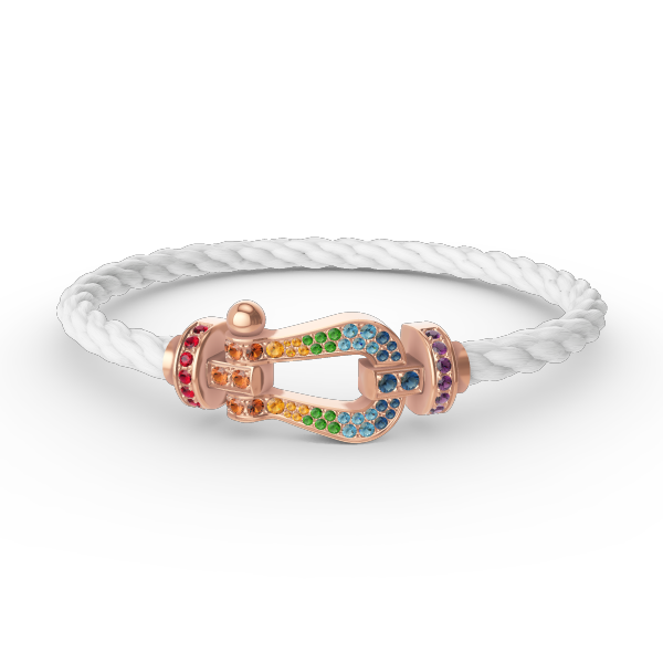 [MIRA]FORCE LARGE HORSESHOE  COLORED DIAMOND BRACELET ROSE GOLD
