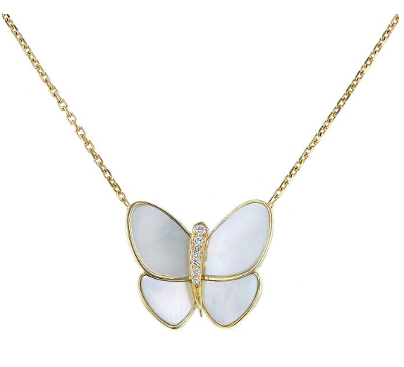 [MIRA]BUTTERFLY GOLD MOP DIAMOND NECKLACE