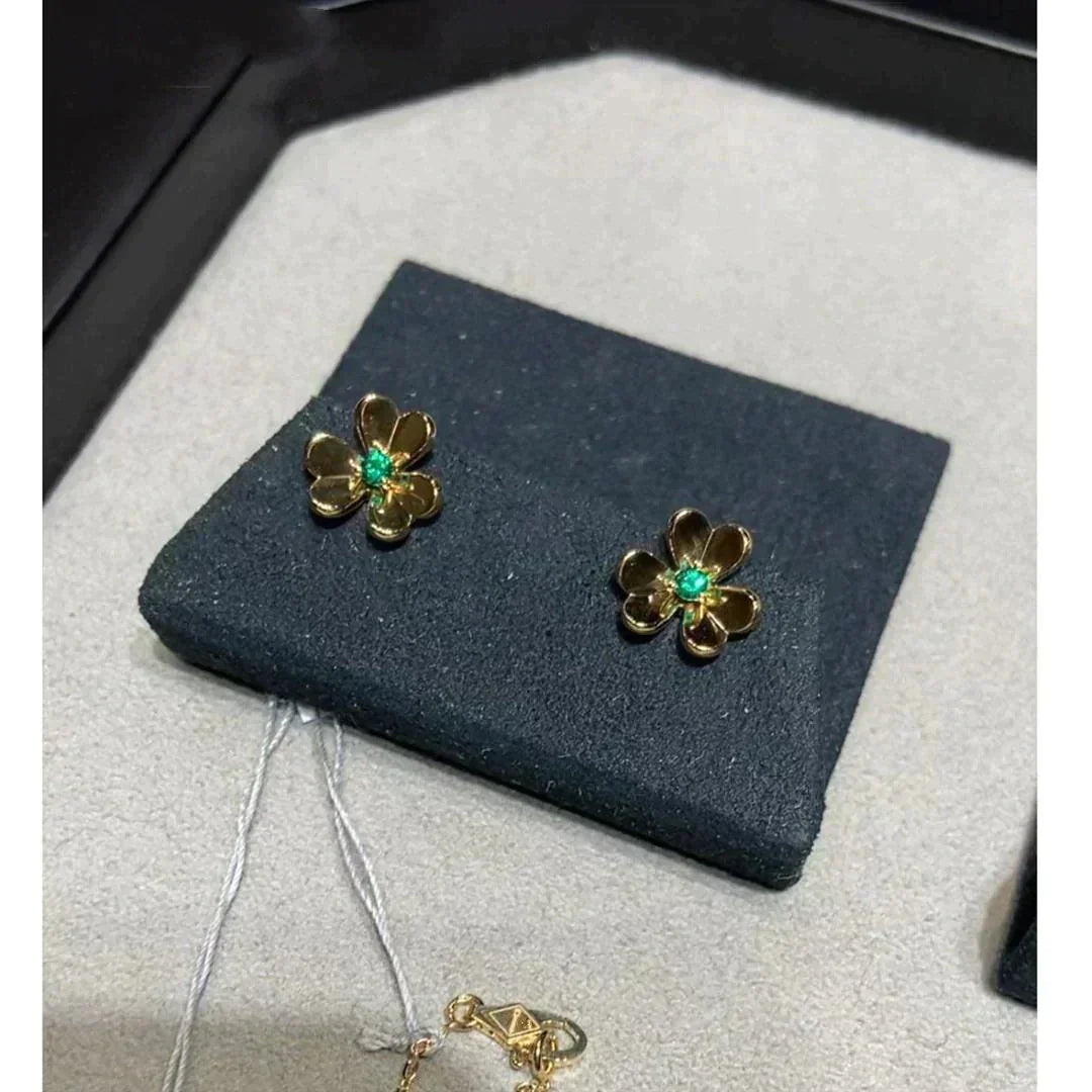 [MIRA]FRIVOLE  FLOWER MALACHITE EARRINGS