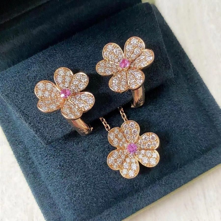 [MIRA]FRIVOLE ROSE GOLD FLOWER DIAMOND NECKLACE