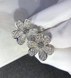 [MIRA]FRIVOLE SILVER FLOWER DIAMOND EARRINGS