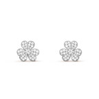 [MIRA]FRIVOLE SILVER FLOWER DIAMOND EARRINGS