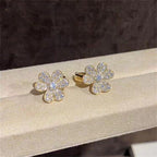 [MIRA]FRIVOLE GOLD FLOWER DIAMOND EARRINGS