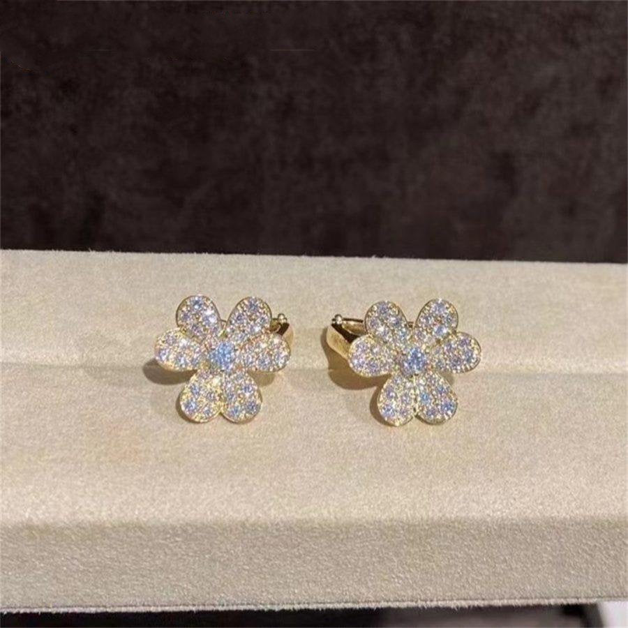 [MIRA]FRIVOLE GOLD FLOWER DIAMOND EARRINGS