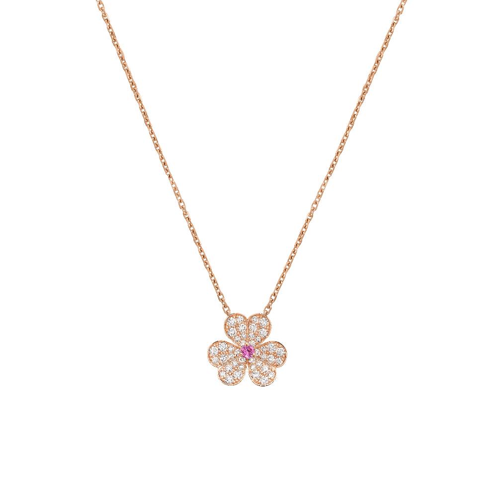 [MIRA]FRIVOLE ROSE GOLD FLOWER DIAMOND NECKLACE