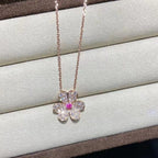 [MIRA]FRIVOLE ROSE GOLD FLOWER DIAMOND NECKLACE
