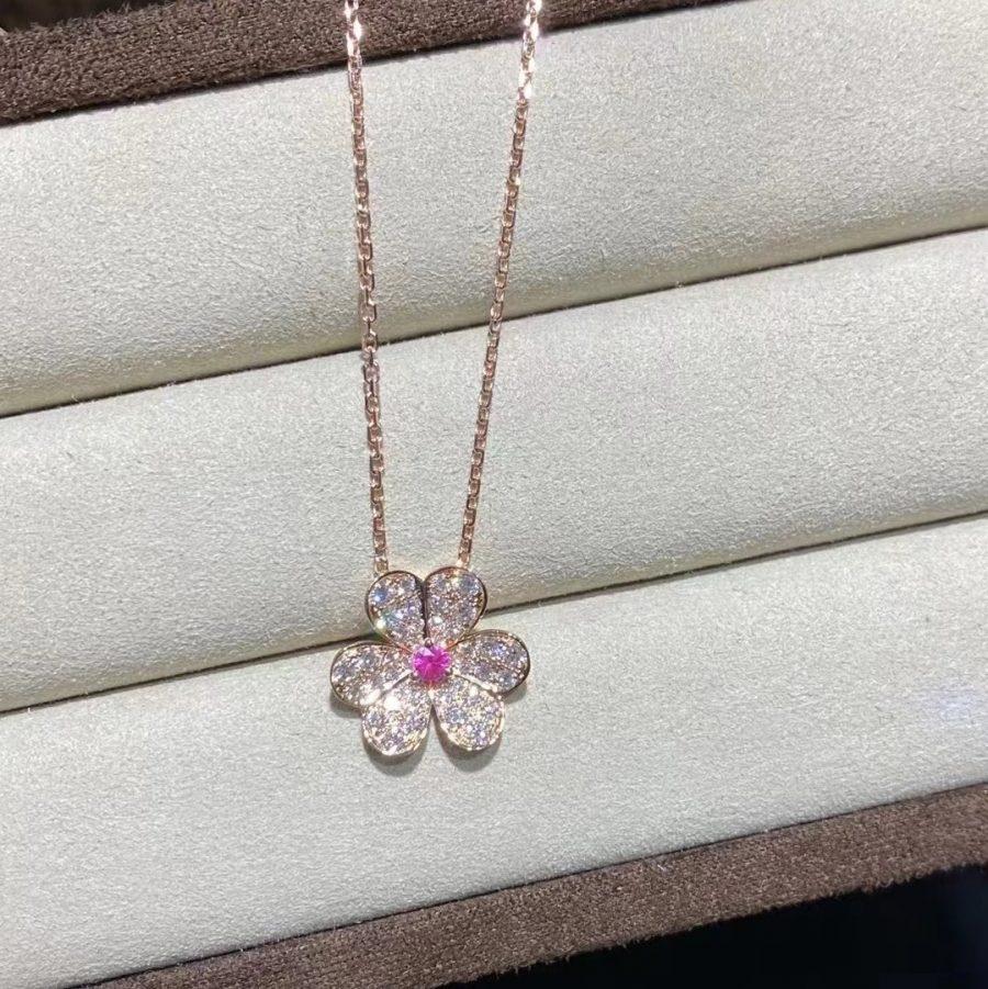 [MIRA]FRIVOLE ROSE GOLD FLOWER DIAMOND NECKLACE