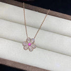 [MIRA]FRIVOLE ROSE GOLD FLOWER DIAMOND NECKLACE