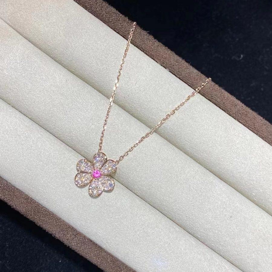 [MIRA]FRIVOLE ROSE GOLD FLOWER DIAMOND NECKLACE