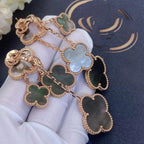 [MIRA]CLOVER EARRINGS DARK MOP 4 MOTIFS ROSE GOLD
