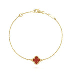 [MIRA]CLOVER  CARNELIAN SINGLE FLOWER BRACELET