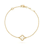 [MIRA]CLOVER WHITE MOP SINGLE FLOWER BRACELET