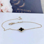[MIRA]CLOVER ONYX SINGLE FLOWER BRACELET