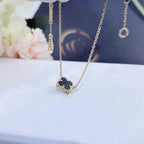 [MIRA]CLOVER ONYX SINGLE FLOWER BRACELET