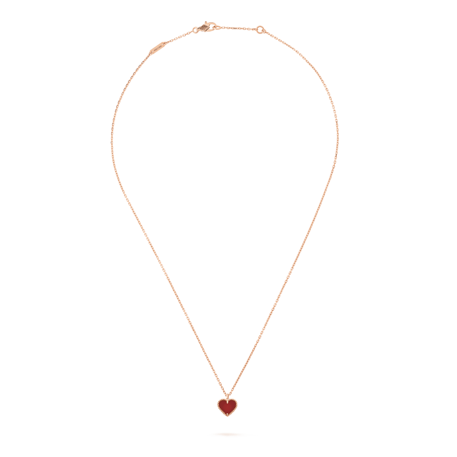 [MIRA]SWEET CLOVER CARNELIAN HEART NECKLACE