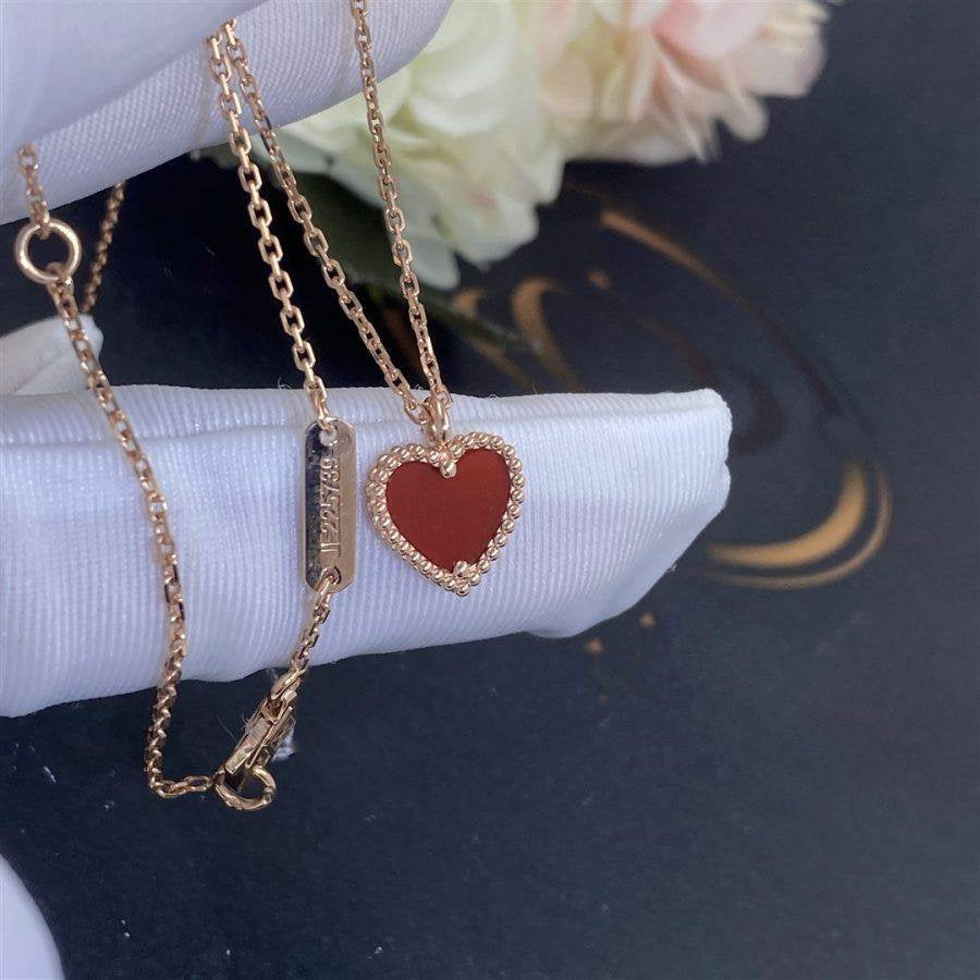 [MIRA]SWEET CLOVER CARNELIAN HEART NECKLACE