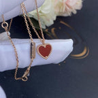 [MIRA]SWEET CLOVER CARNELIAN HEART NECKLACE