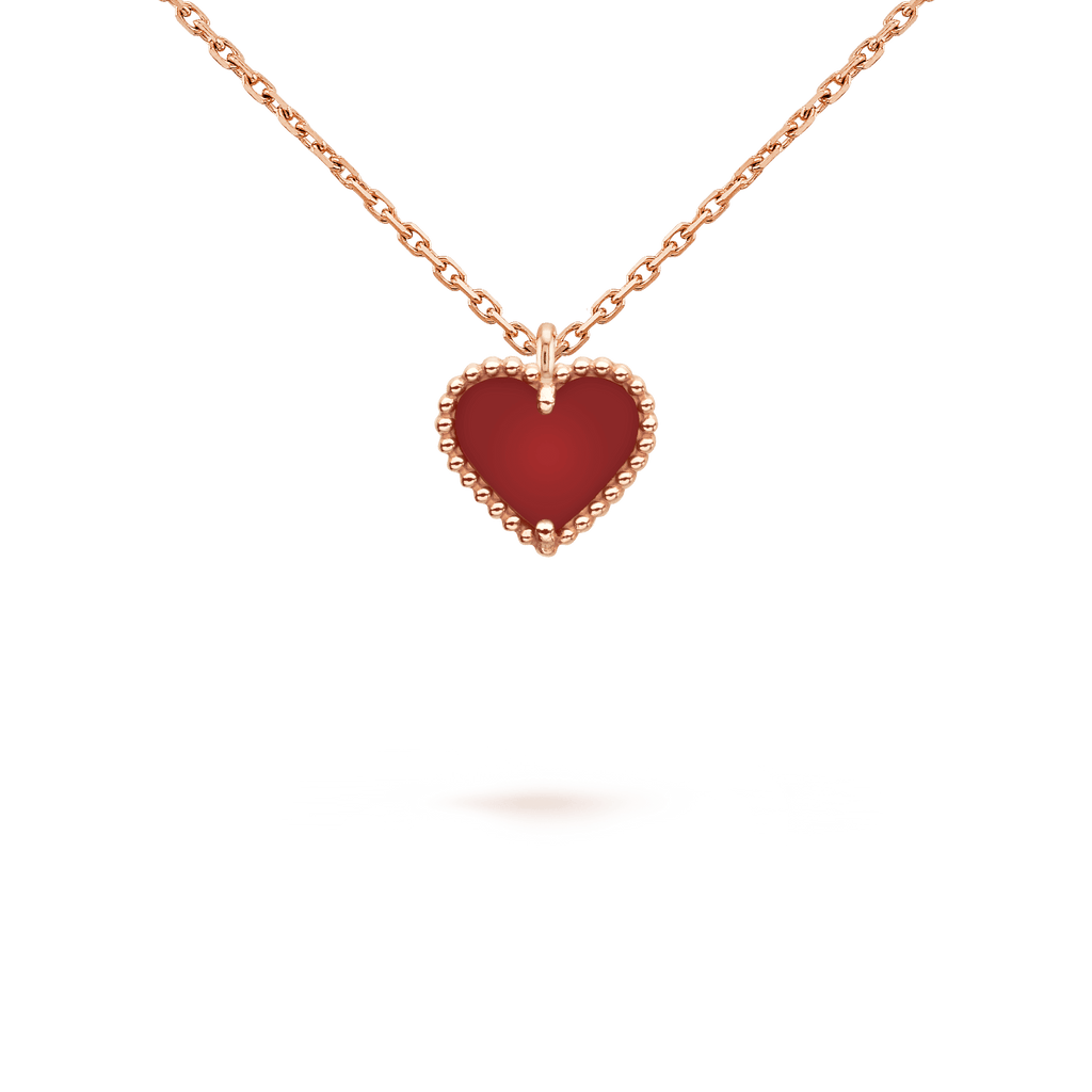 [MIRA]SWEET CLOVER CARNELIAN HEART NECKLACE