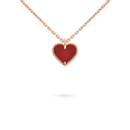 [MIRA]SWEET CLOVER CARNELIAN HEART NECKLACE