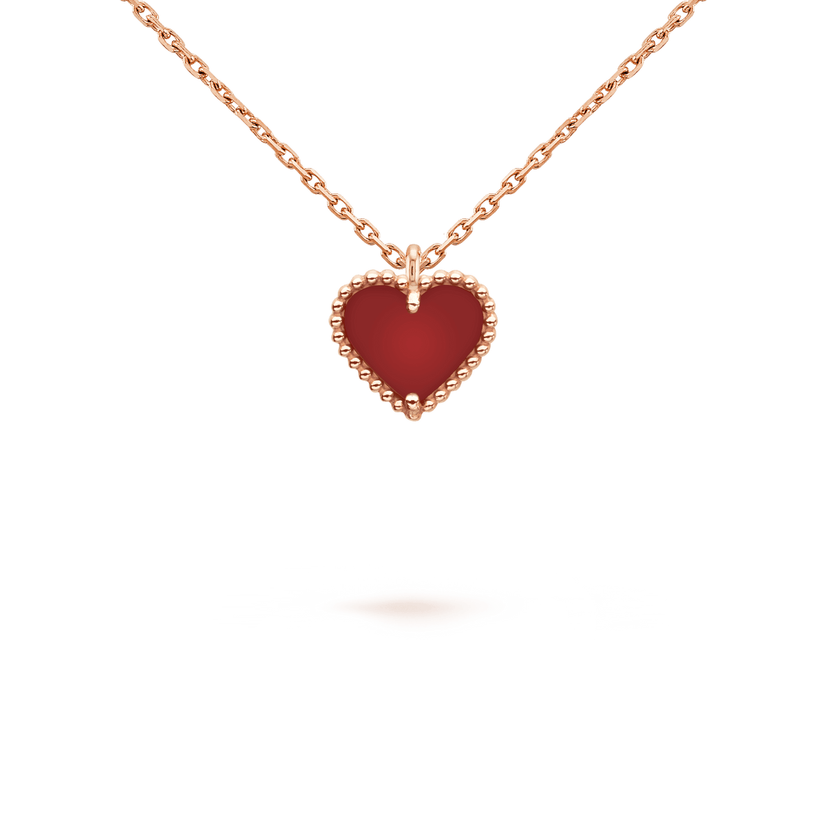 [MIRA]SWEET CLOVER CARNELIAN HEART NECKLACE