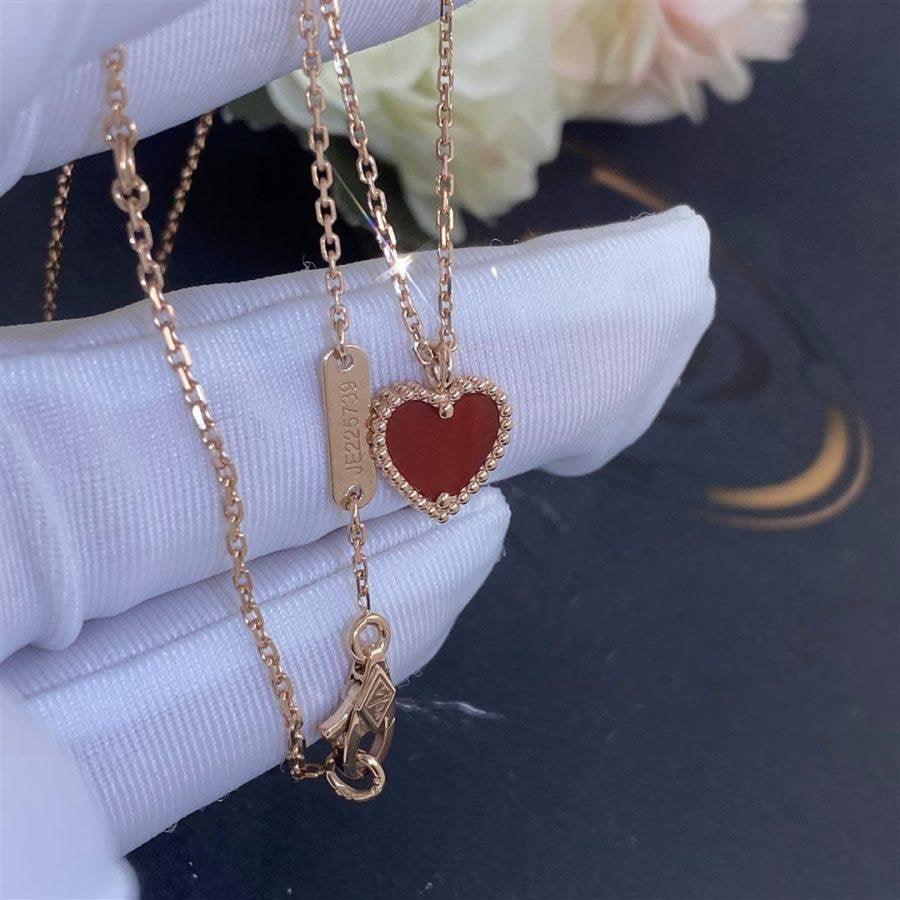 [MIRA]SWEET CLOVER CARNELIAN HEART NECKLACE