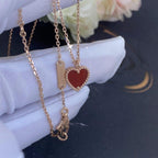 [MIRA]SWEET CLOVER CARNELIAN HEART NECKLACE