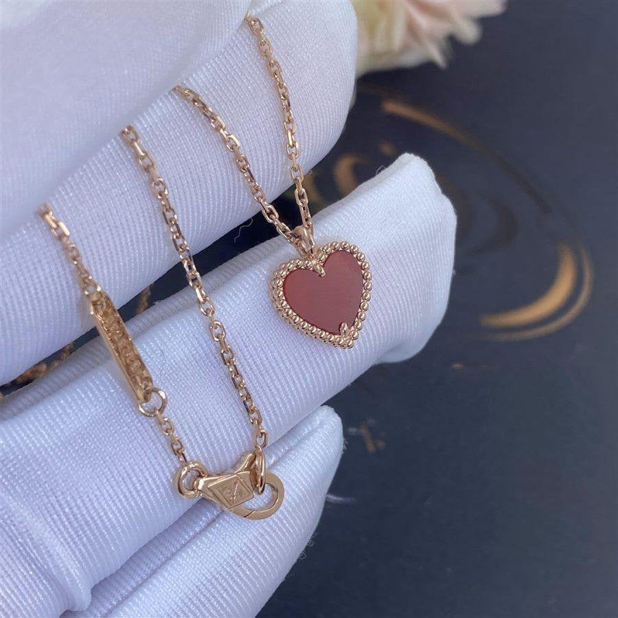 [MIRA]SWEET CLOVER CARNELIAN HEART NECKLACE