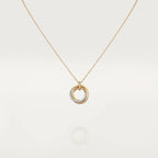 [MIRA]TRINITY NECKLACE SILVER GOLD PINK GOLD DIAMONDS