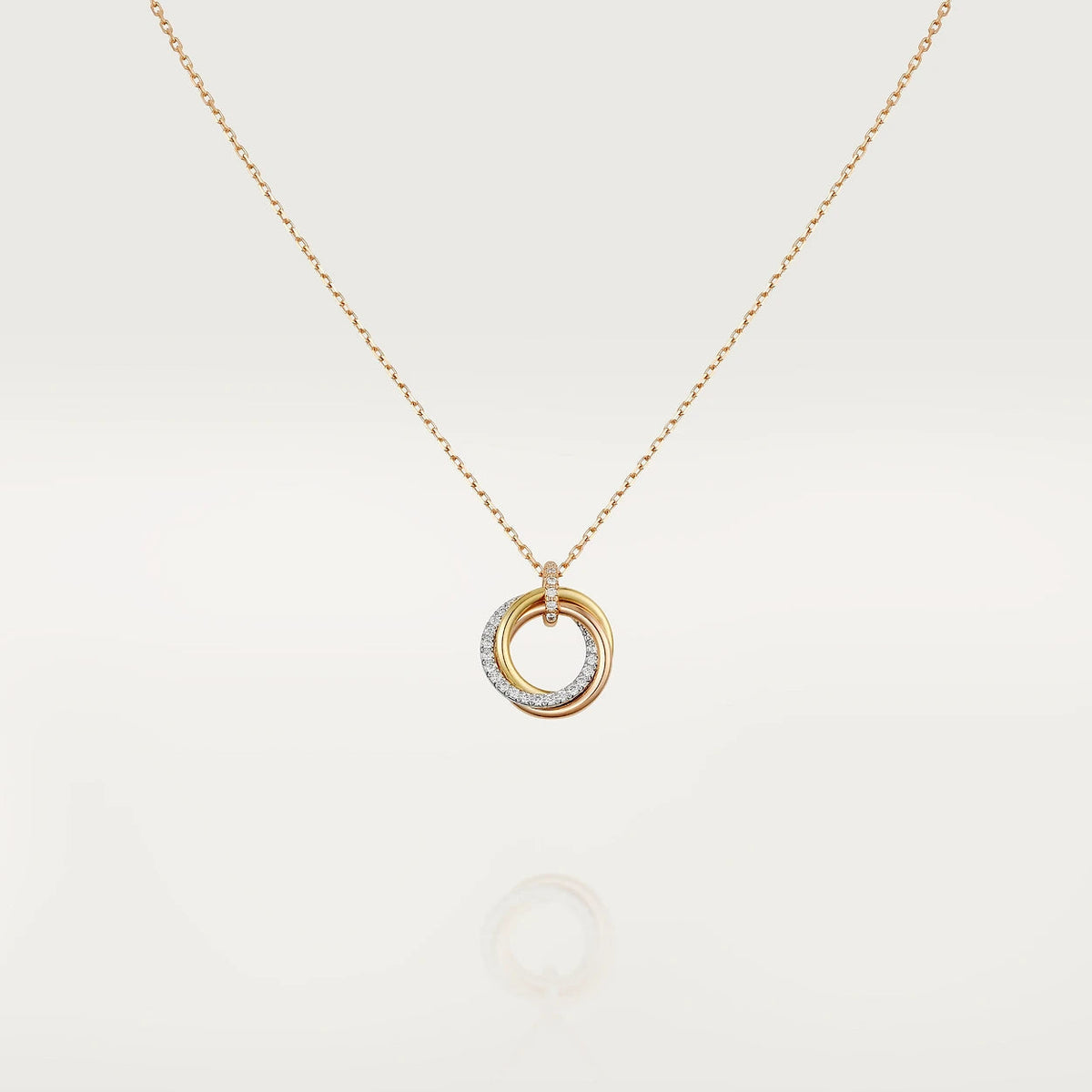 [MIRA]TRINITY NECKLACE SILVER GOLD PINK GOLD DIAMONDS