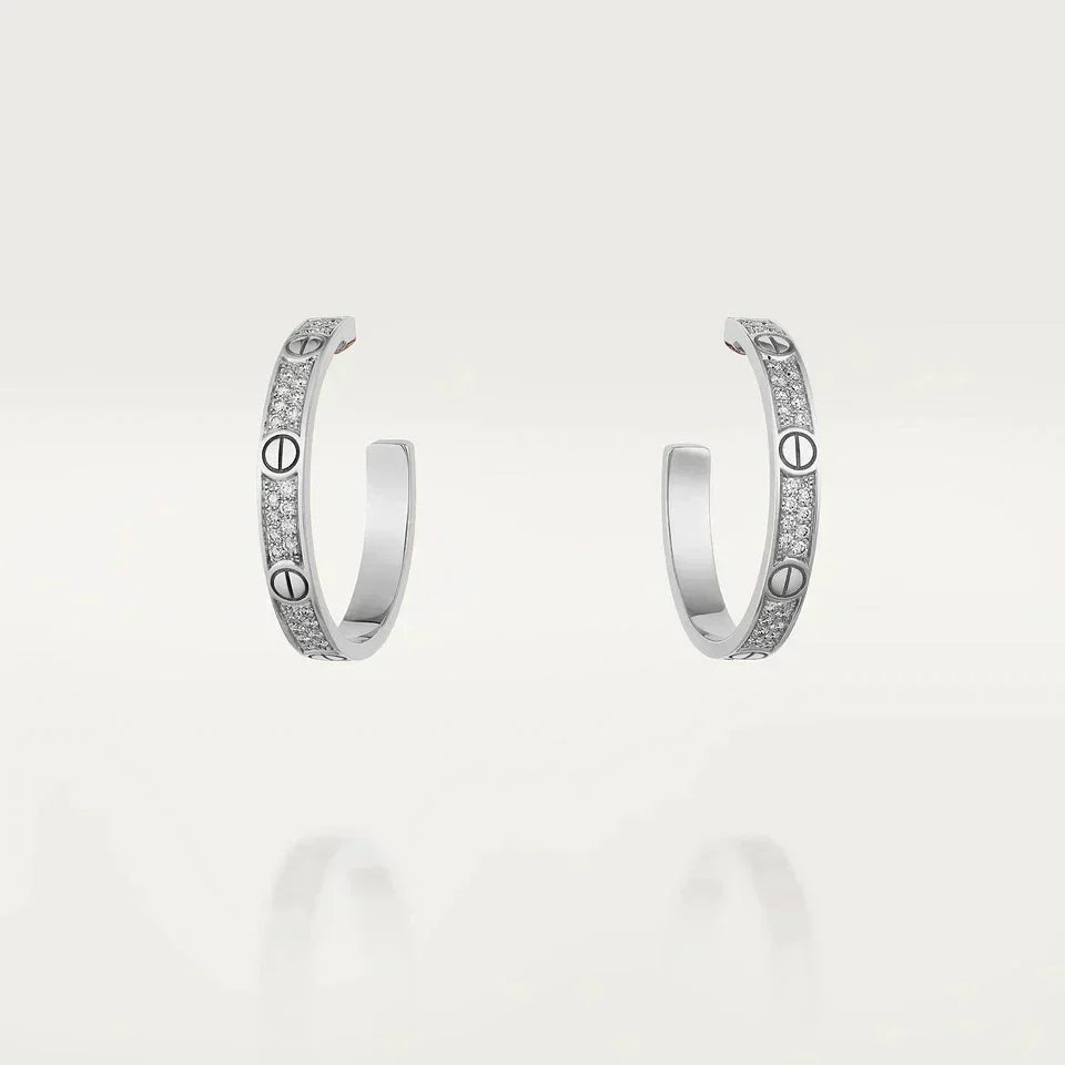 [MIRA]LOVE DIAMOND SILVER HOOP EARRINGS