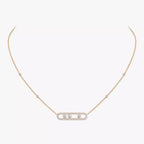 [MIRA] Move Pave_ Rose Gold Diamond Necklace