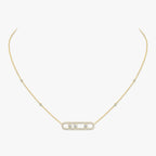 [MIRA] Move Pave_ Rose Gold Diamond Necklace