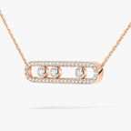 [MIRA]  Move Pave_ Rose Gold Diamond Necklace