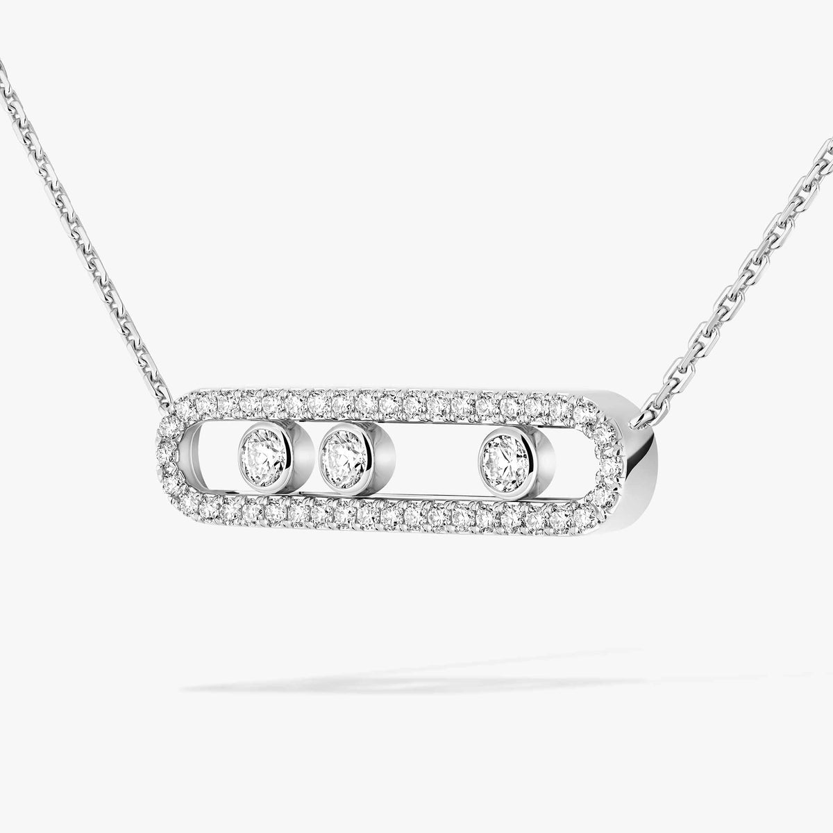[MIRA]  Move Pave_ Rose Gold Diamond Necklace