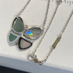 [MIRA]LARGE BUTTERFLY SILVER PENDANT DIAMOND NECKLACE