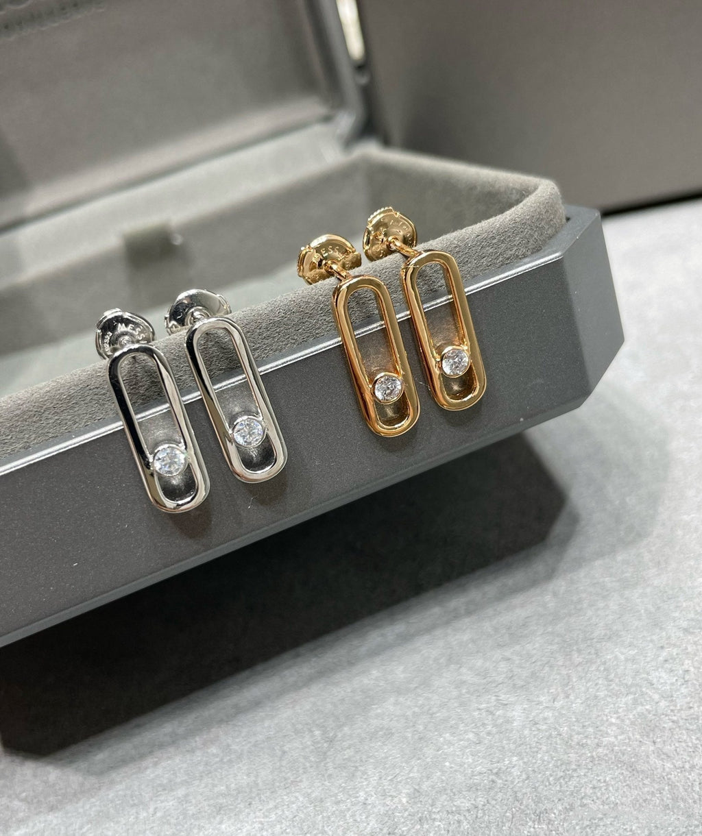 [MIRA]MOVE UNO SMALL 1 DIAMOND EARRINGS