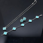 [MIRA]CLOVER 1 DIAMOND BLUE SKY SILVER EARRINGS