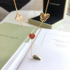 [MIRA]LUCKY SPRING 4 MOTIFS ROSE GOLD NECKLACE
