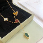 [MIRA]LUCKY SPRING 4 MOTIFS ROSE GOLD NECKLACE