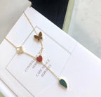 [MIRA]LUCKY SPRING 4 MOTIFS ROSE GOLD NECKLACE