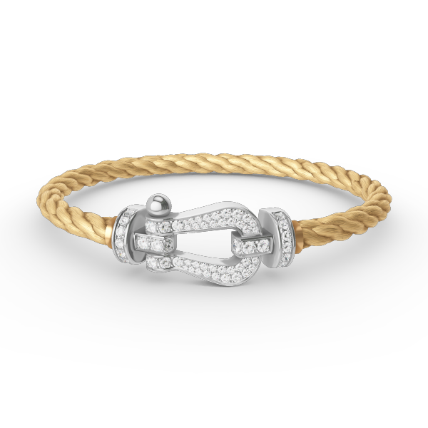 [MIRA]FORCE LARGE HORSESHOE FULL DIAMOND BRACELET SILVER
