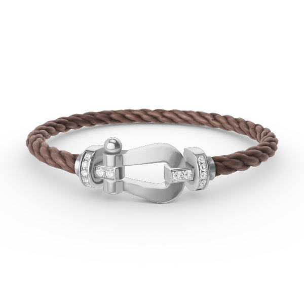 [MIRA]FORCE LARGE HORSESHOE HALF DIAMOND BRACELET SILVER