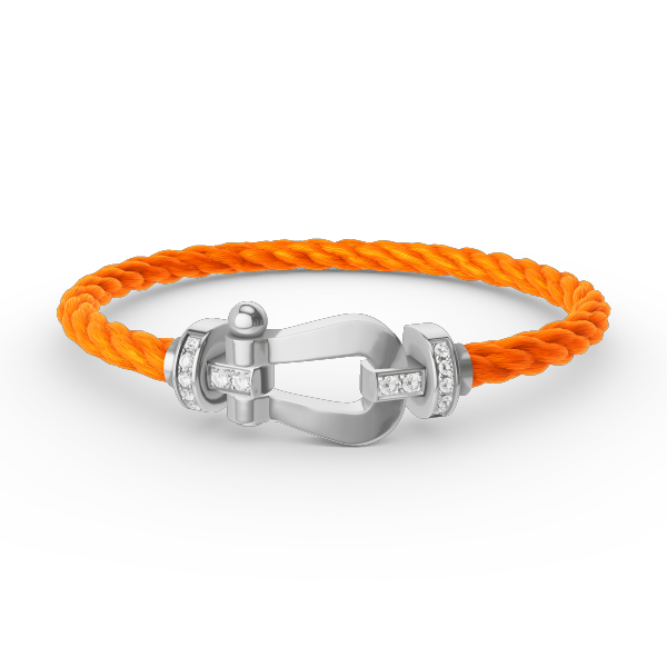 [MIRA]FORCE LARGE HORSESHOE HALF DIAMOND BRACELET SILVER