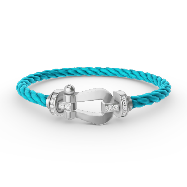 [MIRA]FORCE LARGE HORSESHOE HALF DIAMOND BRACELET SILVER
